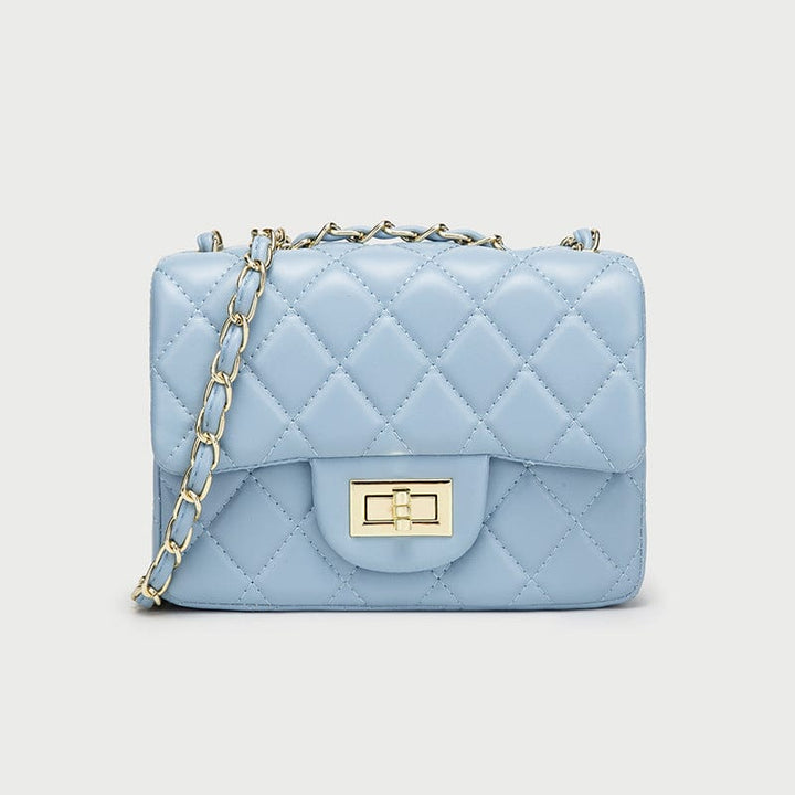 Elegant Chain Shoulder Bag Light Blue