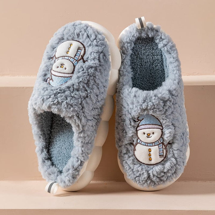 Snowman Christmas Slippers Grey / US 8-9 / UK 6-7 / EU 39-40