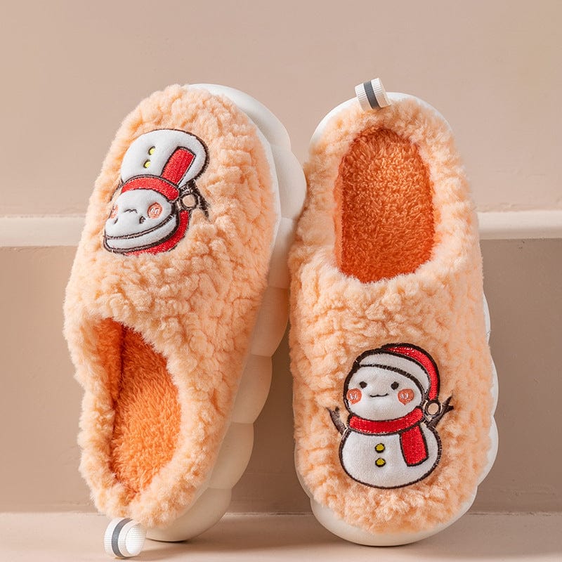Snowman Christmas Slippers Orange / US 4.5-5 / UK 2.5-3 / EU 35-36