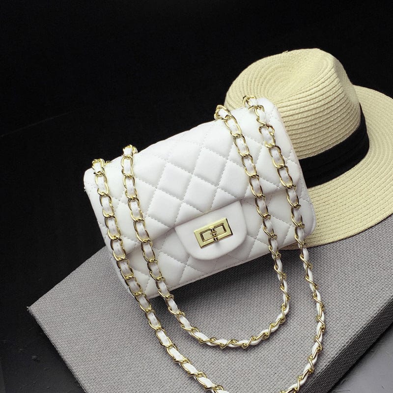 Elegant Chain Shoulder Bag White