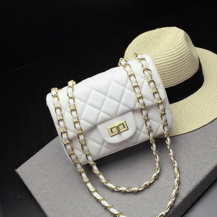 Elegant Chain Shoulder Bag White