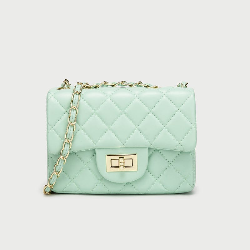 Elegant Chain Shoulder Bag Light Green