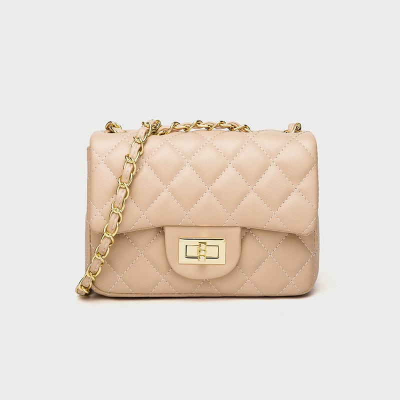 Elegant Chain Shoulder Bag Apricot