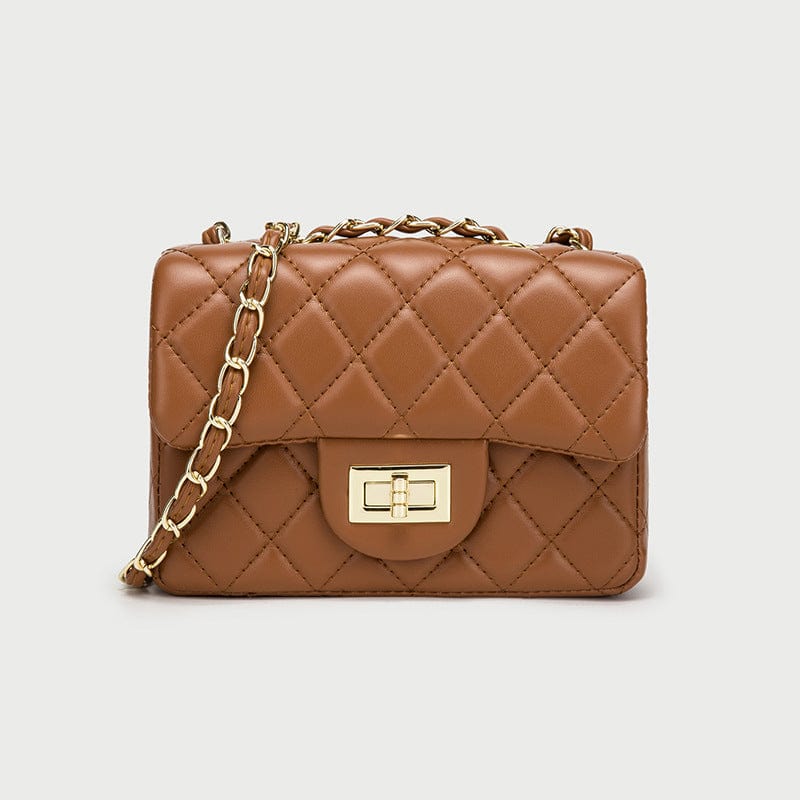 Elegant Chain Shoulder Bag Caramel