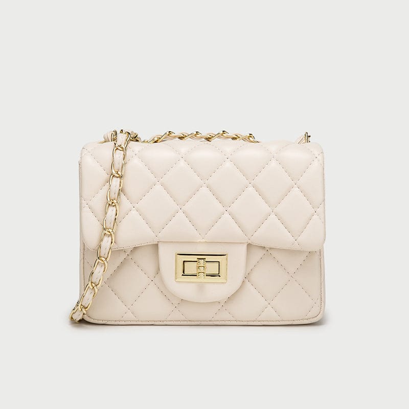 Elegant Chain Shoulder Bag Light Brown
