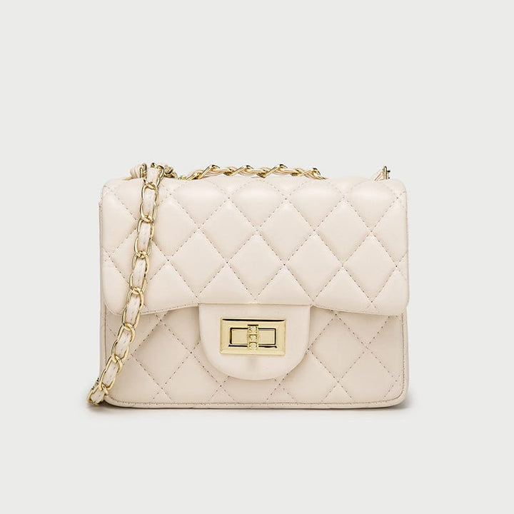 Elegant Chain Shoulder Bag Light Brown