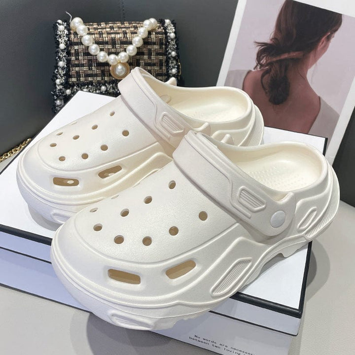 Fleece-lined Platform Slippers White Without Cotton Cover / US 4.5-5 / UK 2.5-3 / EU 35-36